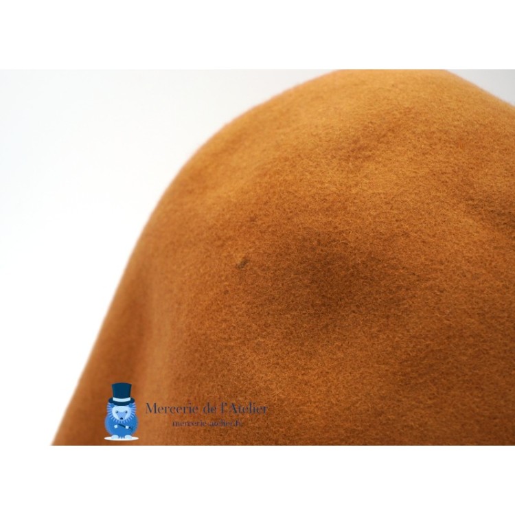 Two-tone wool felt hat body cone - Caramel and Black