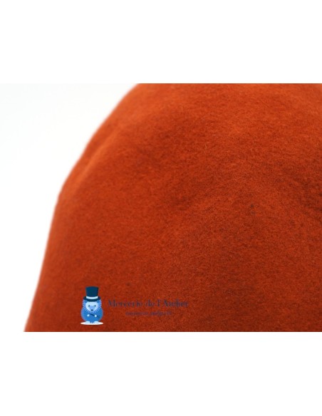 Two-tone wool felt hat body cone - Rust and Black