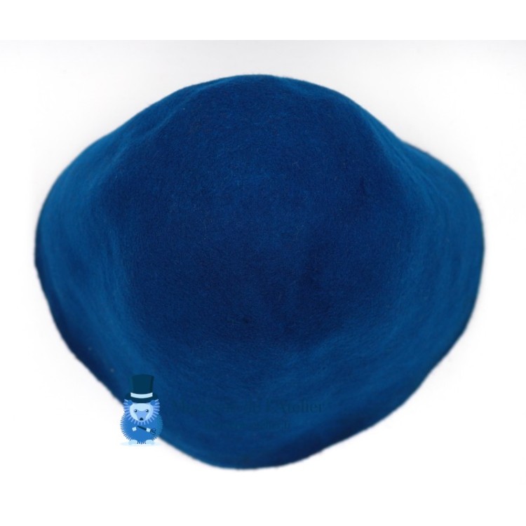 Two-tone wool felt hat body cone - Teal Blue and Black
