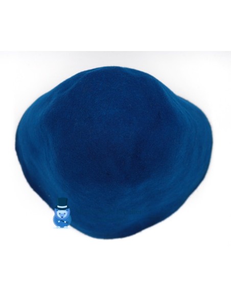 Two-tone wool felt hat body cone - Teal Blue and Black