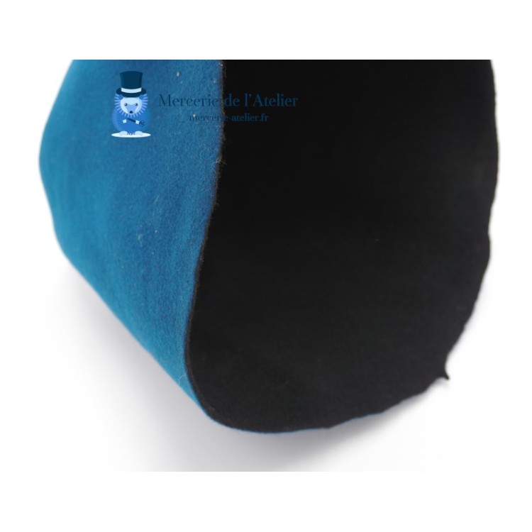 ウールフェルト 2色コーン - ティールブルー・ブラック