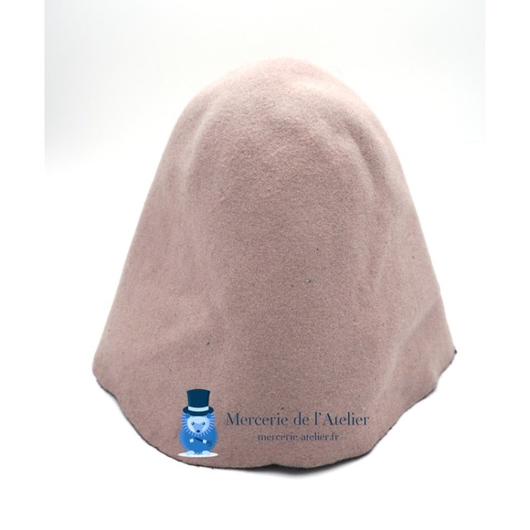 Two-tone wool felt hat body cone - Pearl Grey and Black