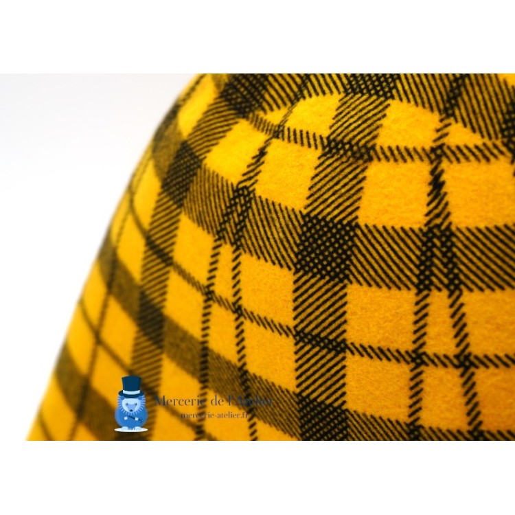 Tartan-Wollfilz-Hutstumpen - Gelb und Schwarz