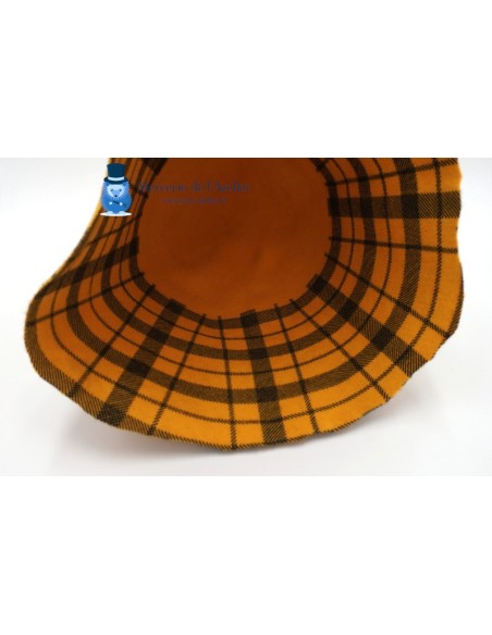 Tartan wool felt hat body cone - Yellow and Black