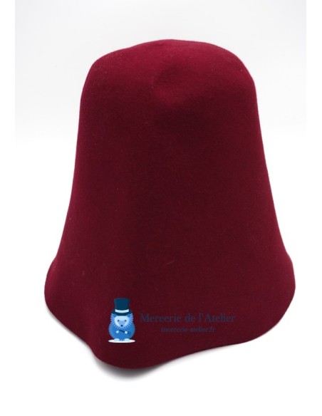 Rabbit fur felt hat body cone - Burgundy