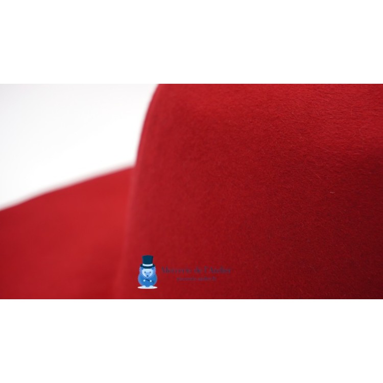 Capelina feltro de pelo de coelho - Vermelho Carmim