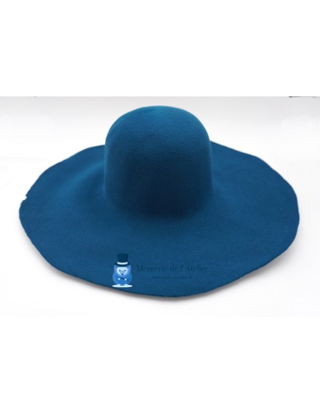 Cappello a cono in feltro di pelo di coniglio - Blu Anatra