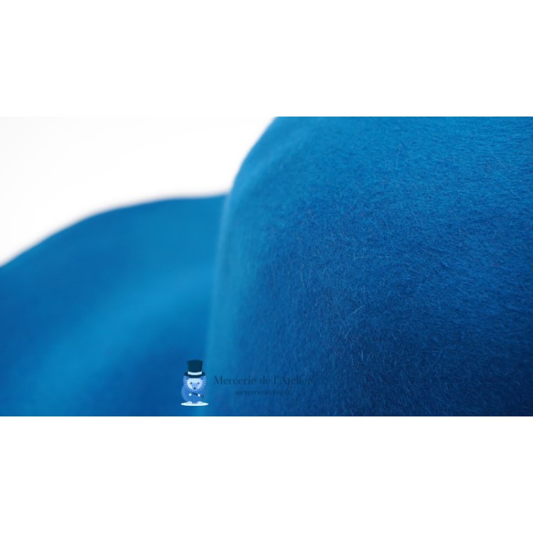 Capelina feltro de pelo de coelho - Azul Petróleo
