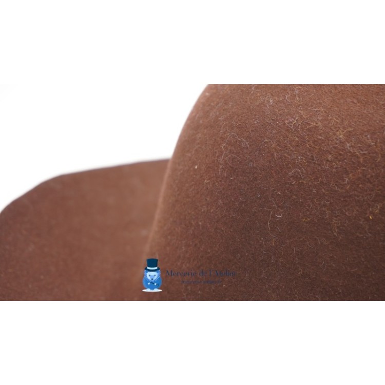 Men's rabbit fur felt capeline hood - Brown