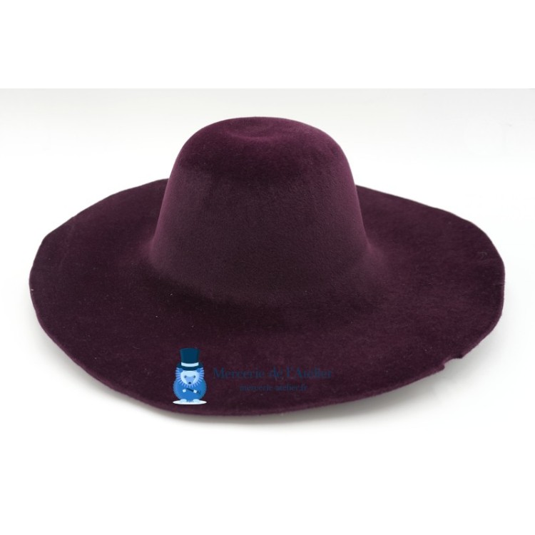 Capeline in feltro velour di pelo di coniglio - Prugna