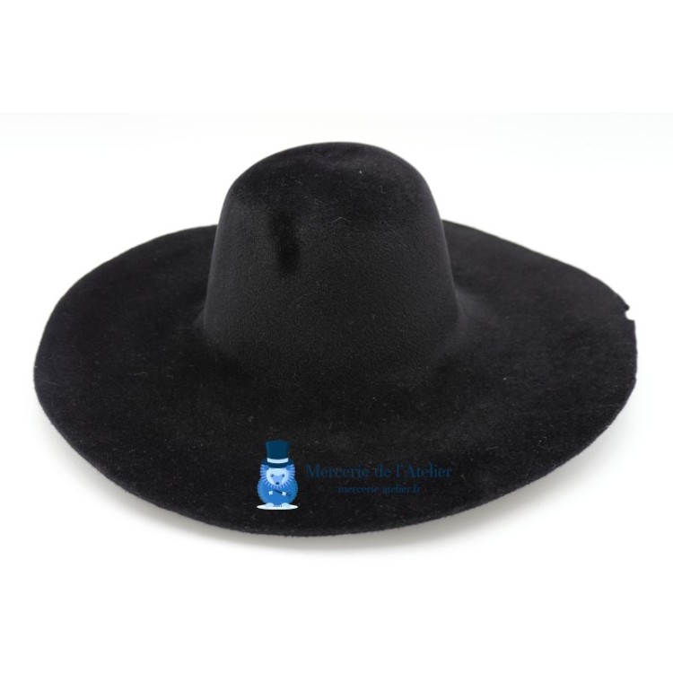 Capeline de feltro veludo de pelo de coelho - Preto