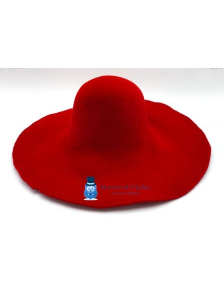 Capelina feltro de coelho aveludado - Vermelho Cereja