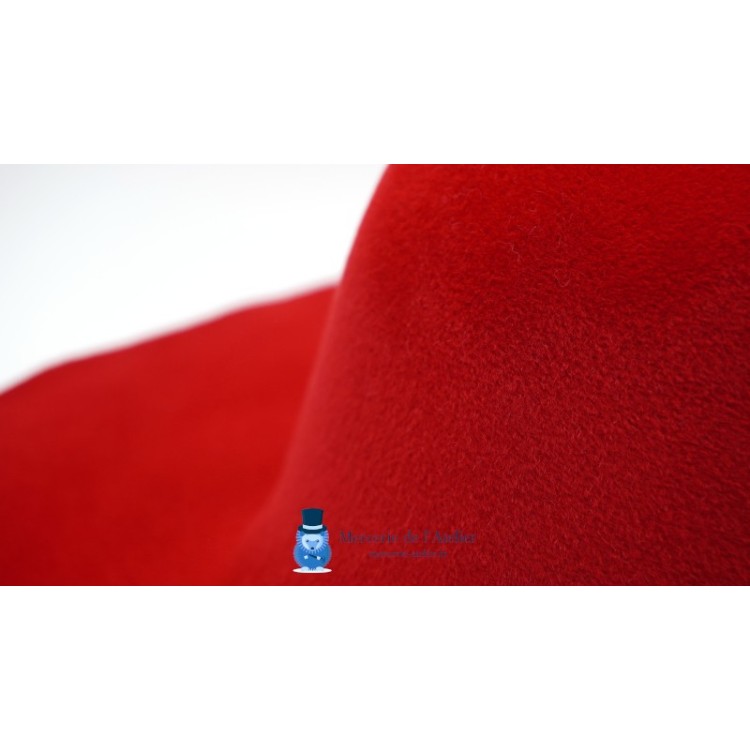 Capeline velour konijnenvilt - Kersenrood