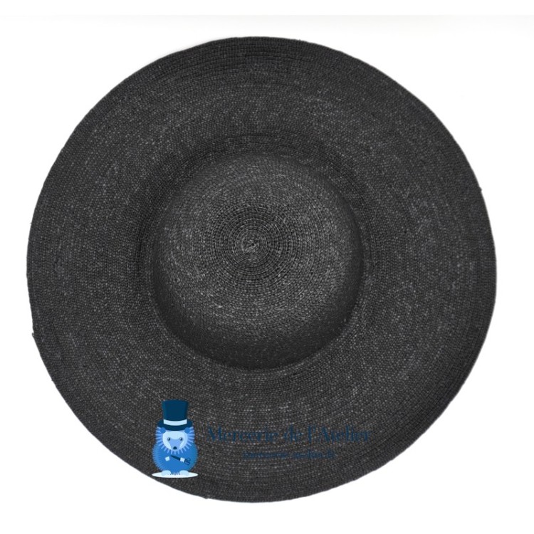 봉합 밀짚 캐펠린 - 블랙