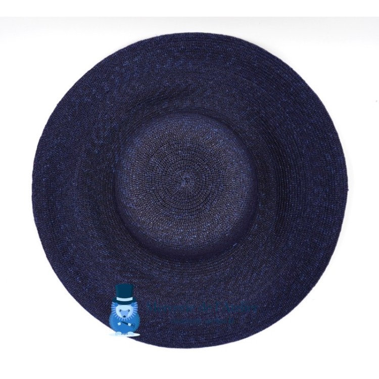 Capelina de paja cosida - Azul Marino Oscuro