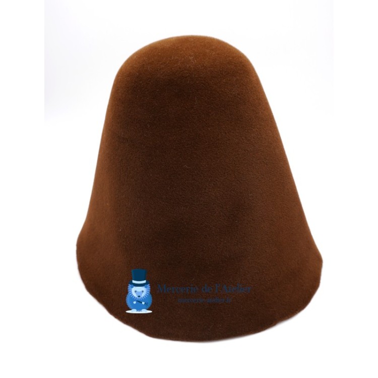 Cone de feltro de coelho aveludado - Chocolate