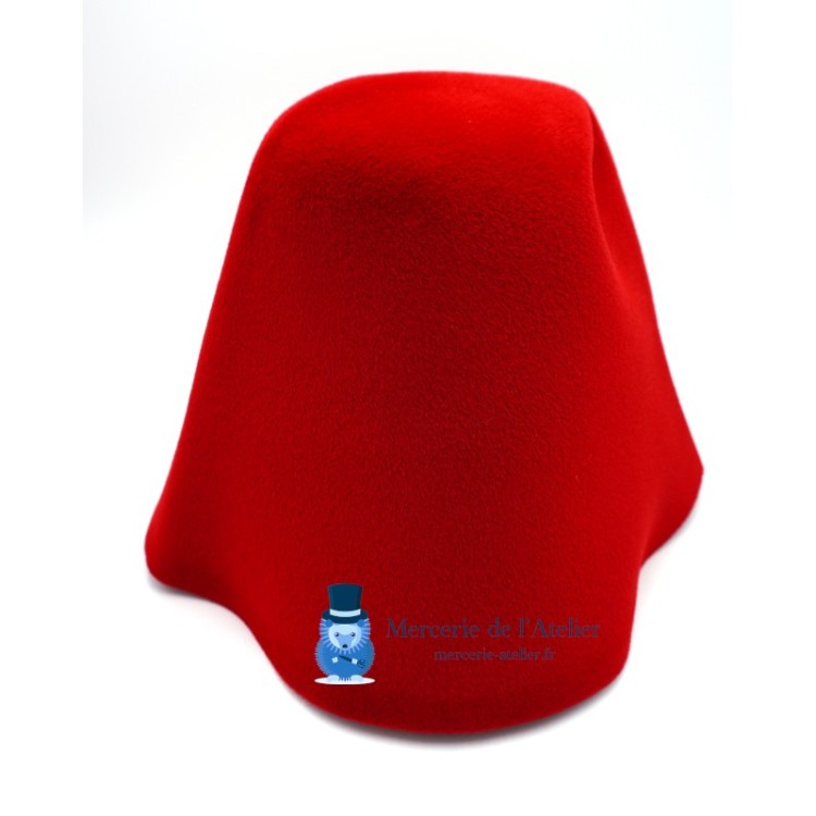 Velourhutfilz-Stumpen - Kirschrot