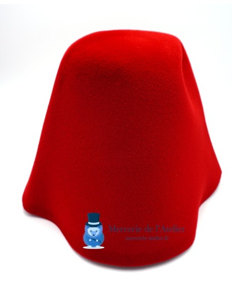 Cono in feltro di coniglio vellutato - Rosso Ciliegia