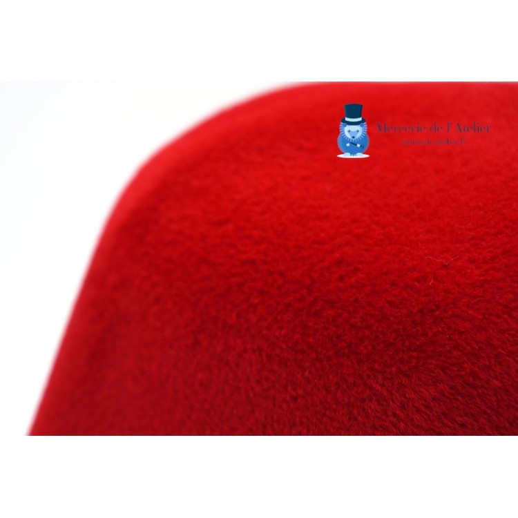 Velour konijnenvilt stumpen - Kersenrood