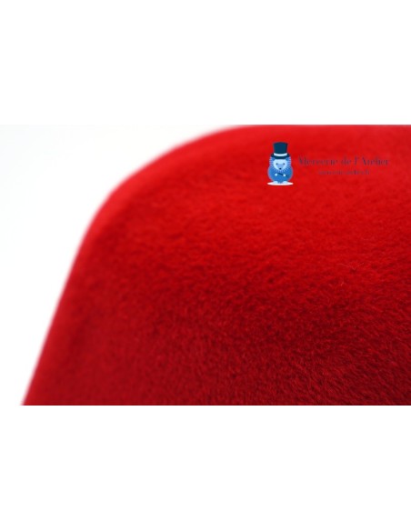 Cone de feltro de coelho aveludado - Vermelho Cereja