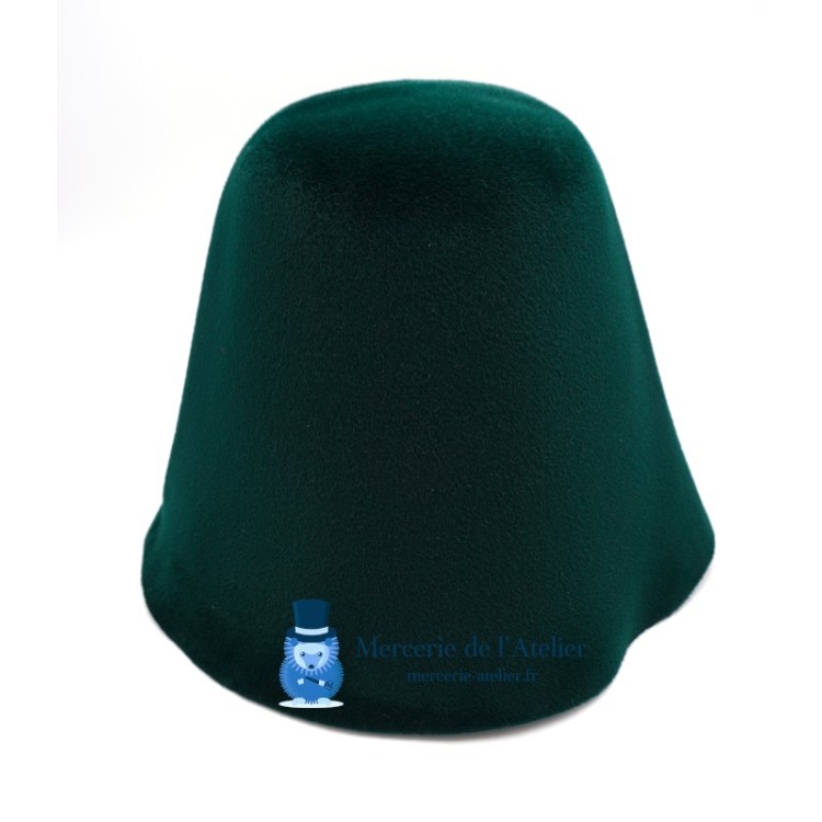Cone de feltro de coelho aveludado - Verde Floresta