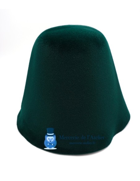 Cone de feltro de coelho aveludado - Verde Floresta