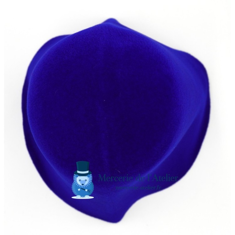 Cono in feltro di coniglio vellutato - Blu Reale