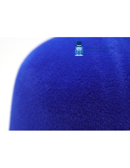 Cono in feltro di coniglio vellutato - Blu Reale