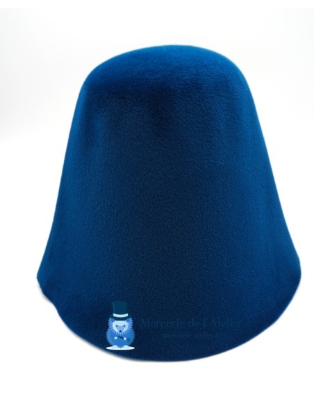 Cono in feltro di coniglio vellutato - Blu Anatra