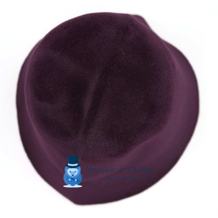Velourhutfilz-Stumpen - Pflaume