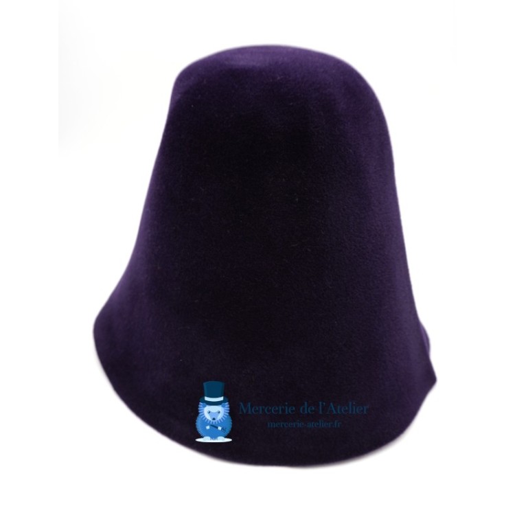 Cono in feltro di coniglio vellutato - Blu Navy Scuro
