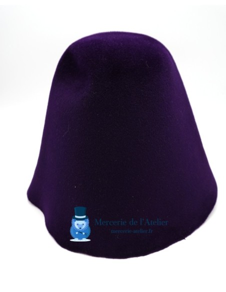 Velour felt cone - Aubergine